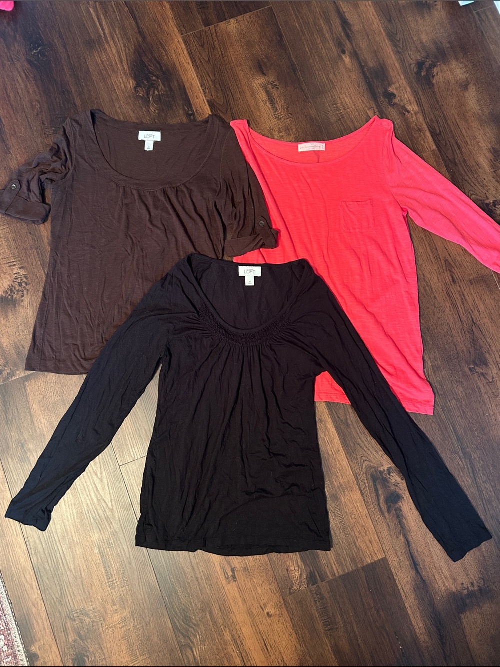 Lot of 3 Ann Taylor LOFT soft tees M 8 10